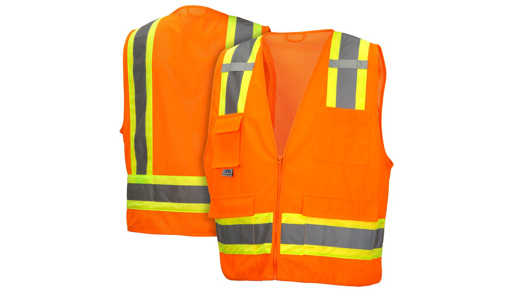 Pyramex RVZ24 Class 2 surveyor vest in hi-vis orange